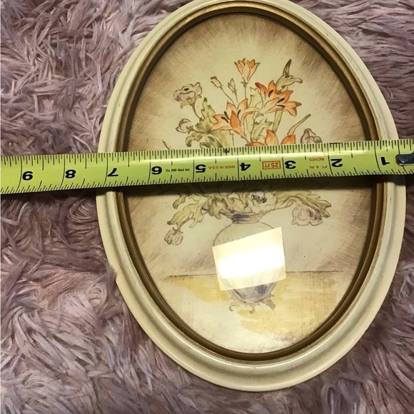 Hand Painted Framed Flowers  Set of 2 - Picture 5 of 11